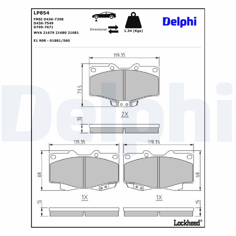 Delphi Diesel Remblokset LP854