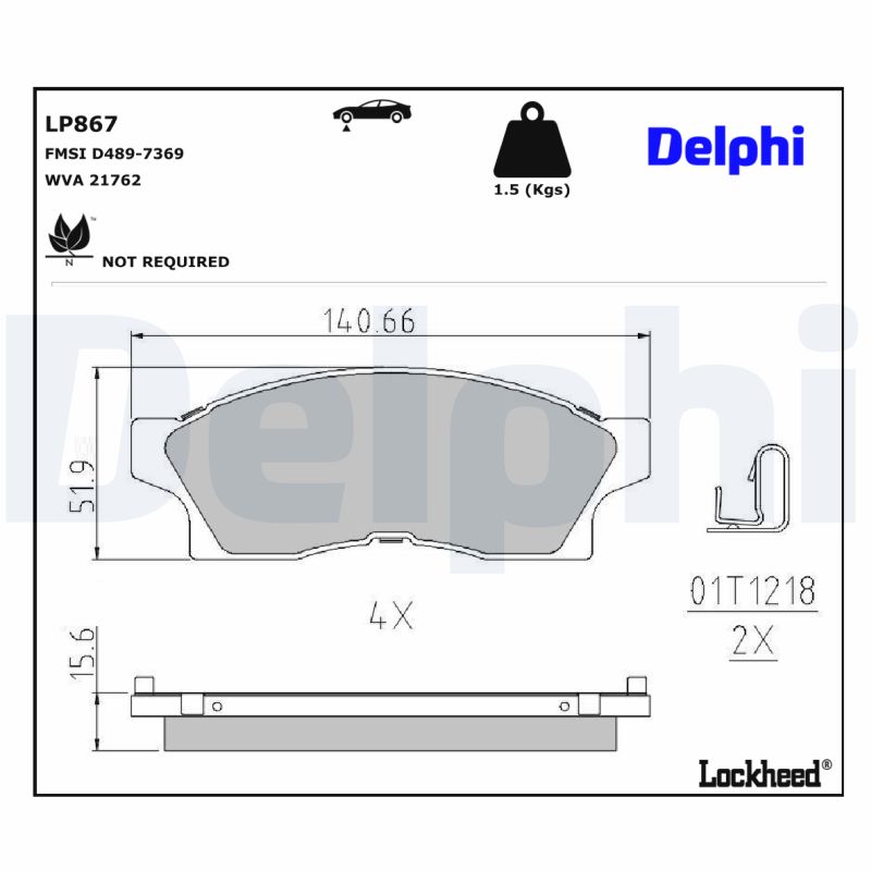Delphi Diesel Remblokset LP867
