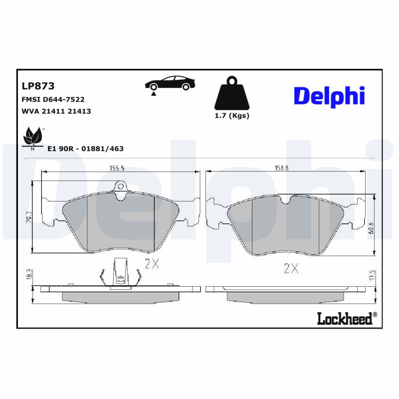 Delphi Diesel Remblokset LP873