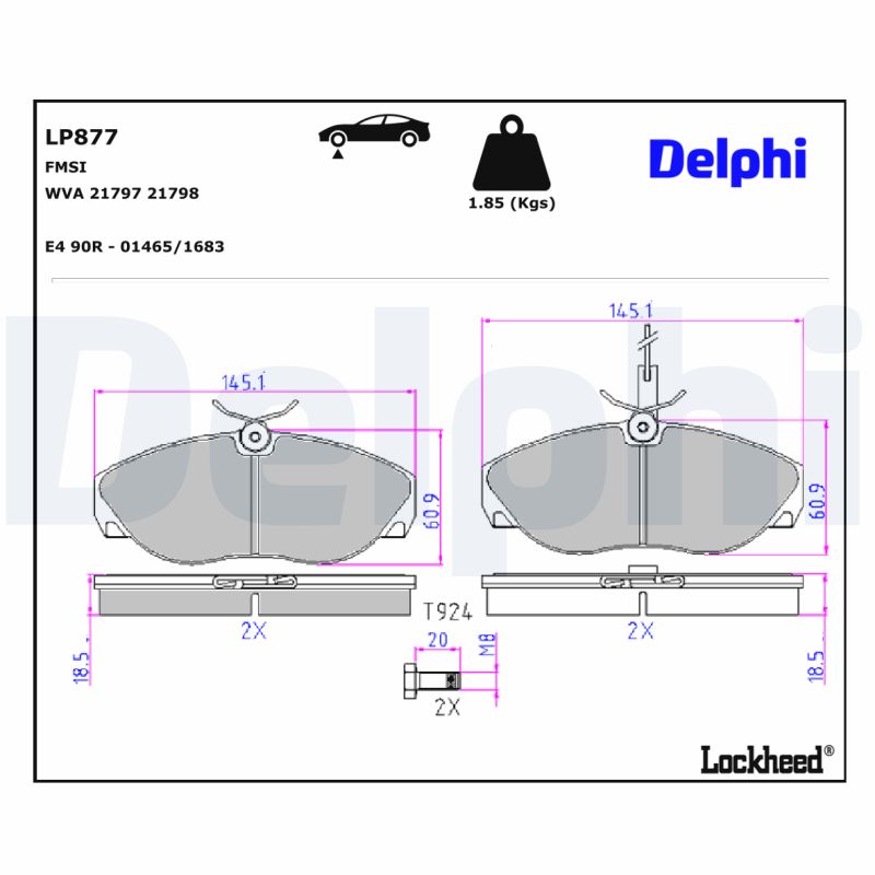 Delphi Diesel Remblokset LP877