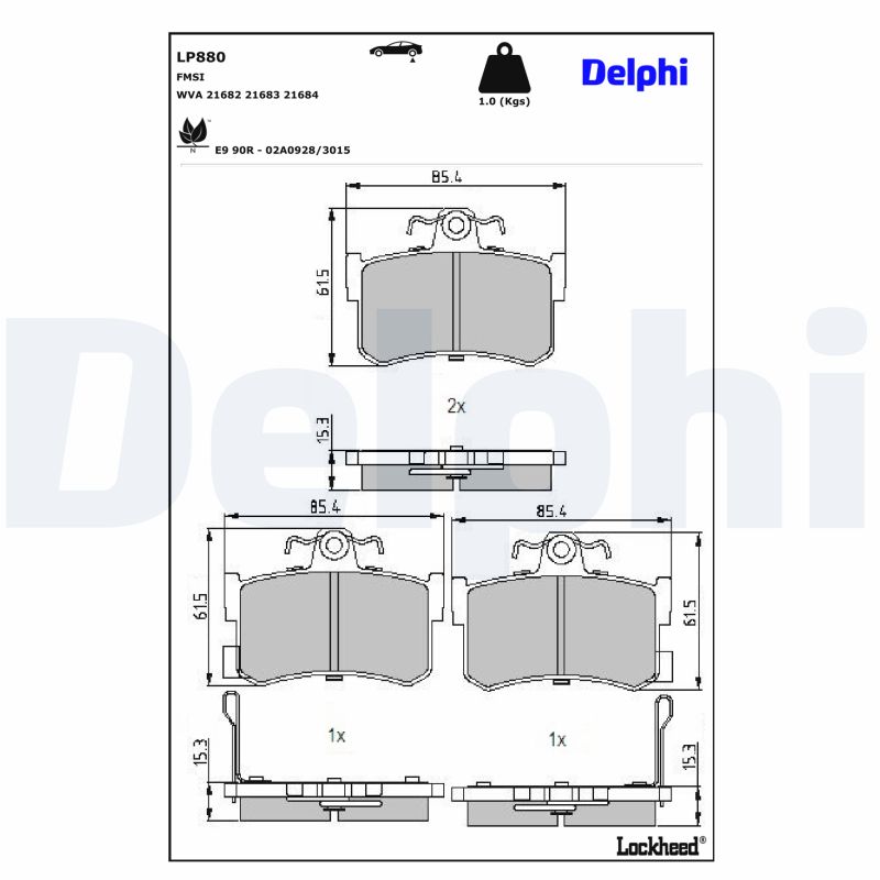 Delphi Diesel Remblokset LP880