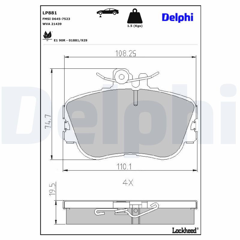 Remblokset Delphi Diesel LP881