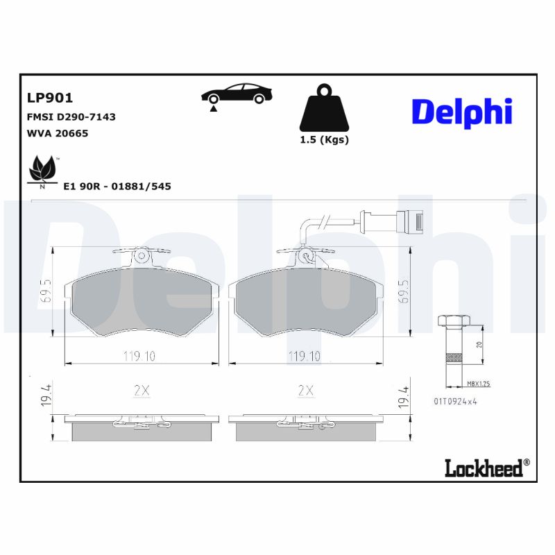 Delphi Diesel Remblokset LP901
