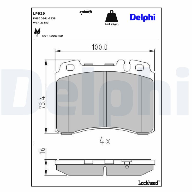 Delphi Diesel Remblokset LP929