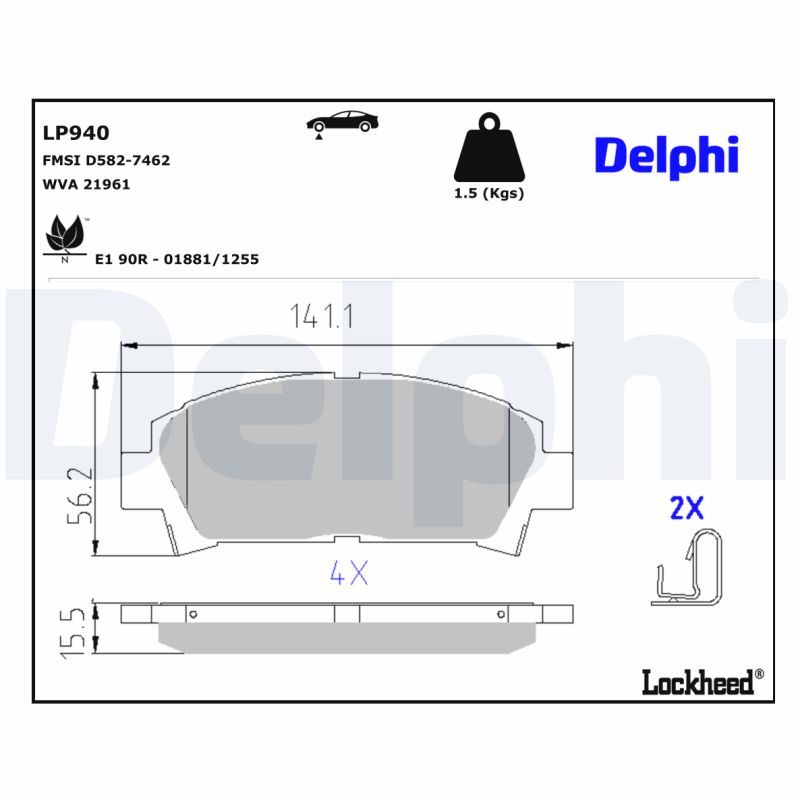 Delphi Diesel Remblokset LP940