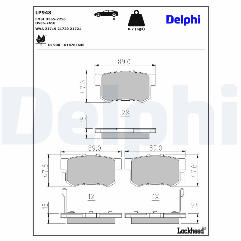Delphi Diesel Remblokset LP948