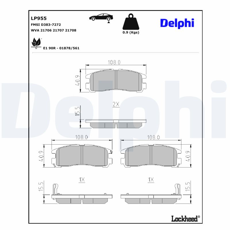 Remblokset Delphi Diesel LP955