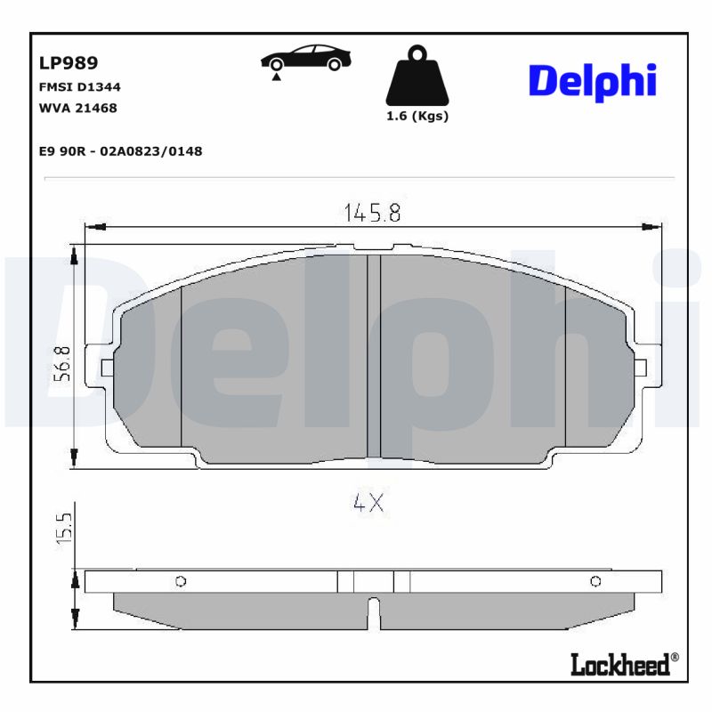 Delphi Diesel Remblokset LP989