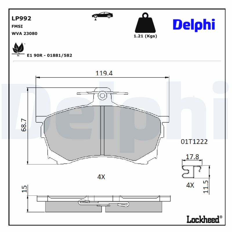 Delphi Diesel Remblokset LP992