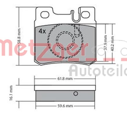 Remblokset Metzger 1170158