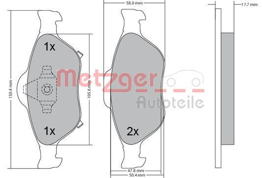Remblokset Metzger 1170287