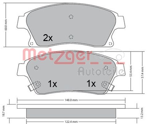 Remblokset Metzger 1170393