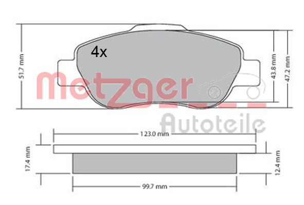 Remblokset Metzger 1170440