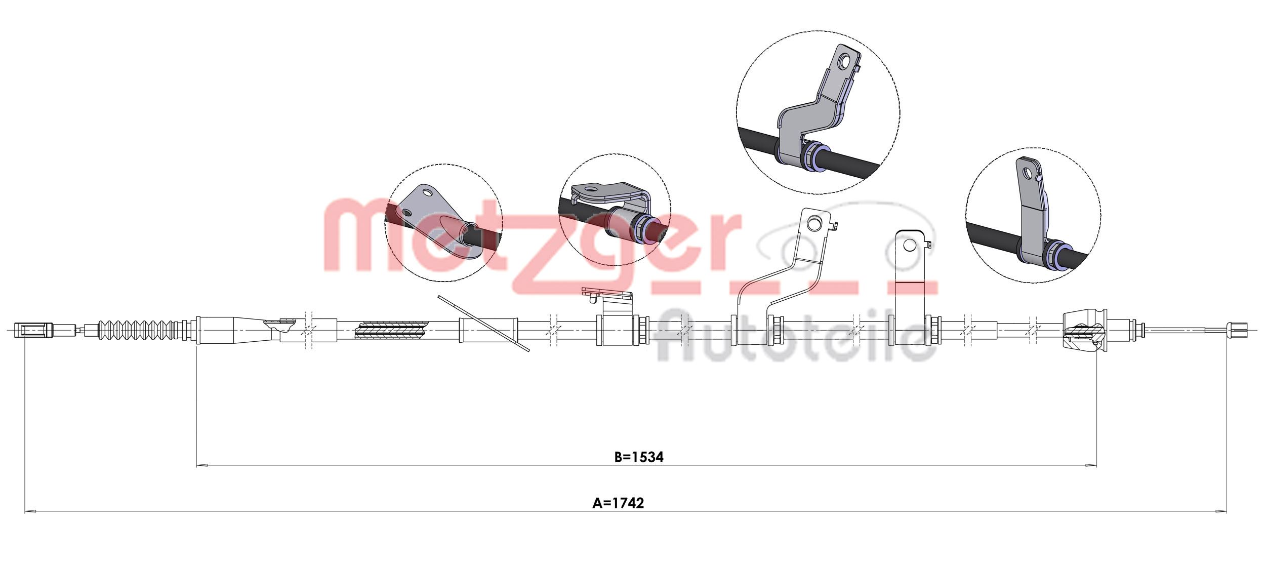 Handremkabel Metzger 17.6075