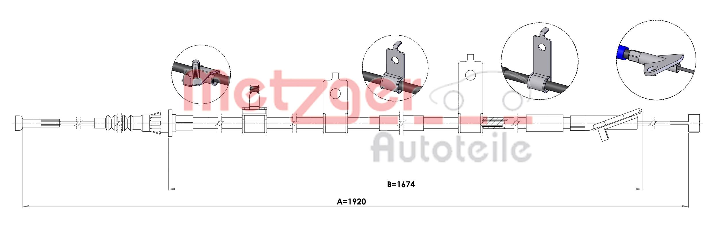 Handremkabel Metzger 1.MA005