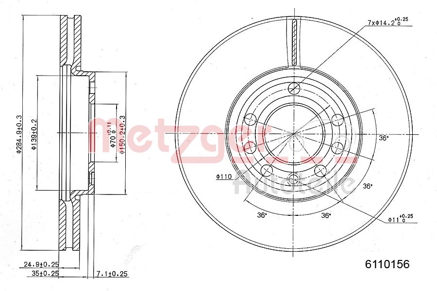 Remschijven Metzger 6110156