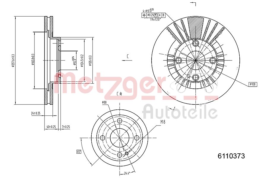 Remschijven Metzger 6110373