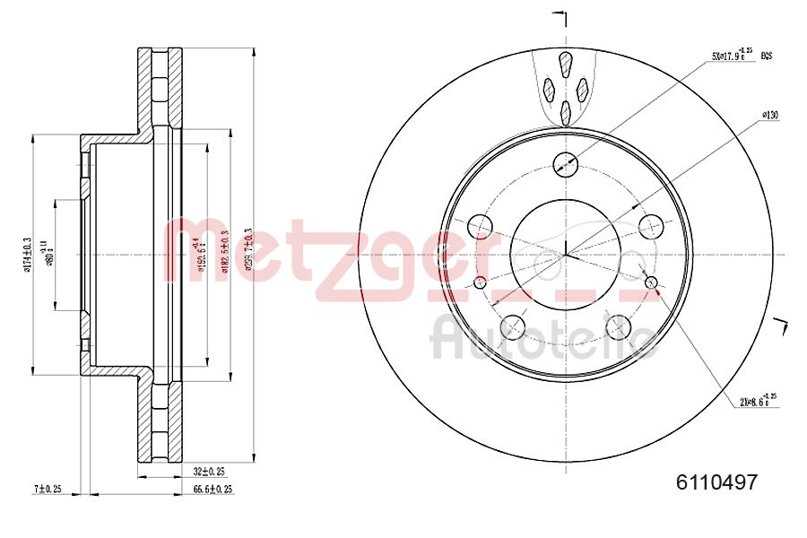 Remschijven Metzger 6110497
