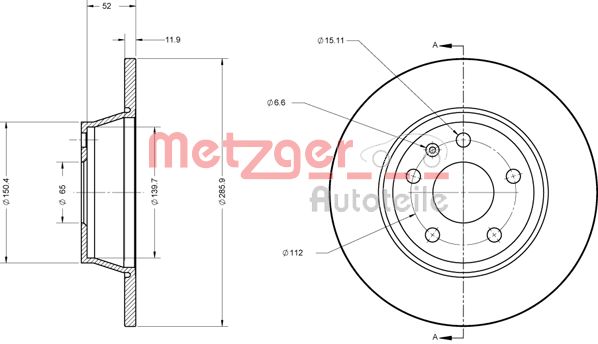 Remschijven Metzger 6110574