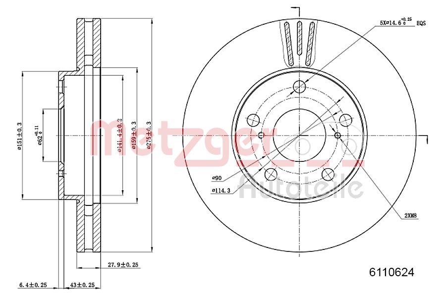 Remschijven Metzger 6110624