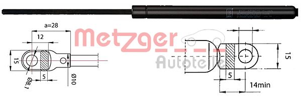 Gasveer, motorkap Metzger 2110213
