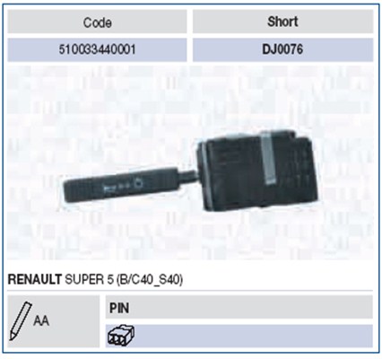 Knipperlichtschakelaar Magneti Marelli 510033440001