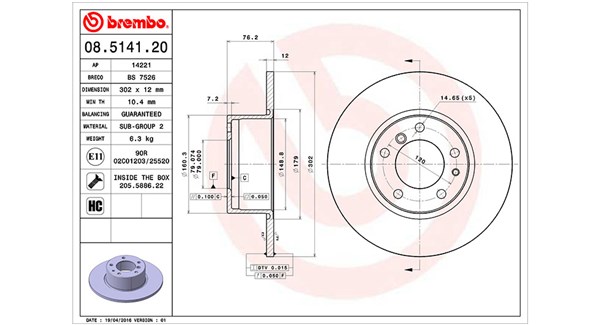 Remschijven Magneti Marelli 360406015500