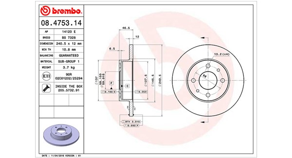 Remschijven Magneti Marelli 360406028600