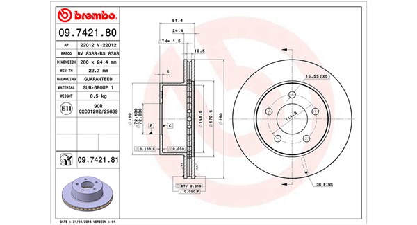 Remschijven Magneti Marelli 360406030100