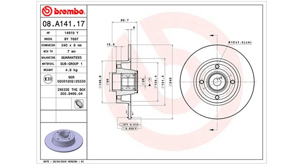 Remschijven Magneti Marelli 360406060700