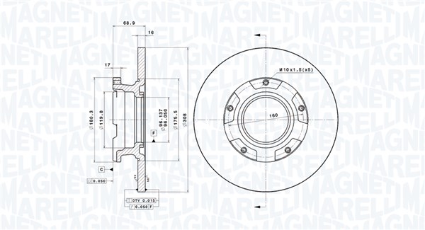 Remschijf Magneti Marelli 360406189100