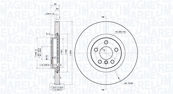 Remschijf Magneti Marelli 360406183201