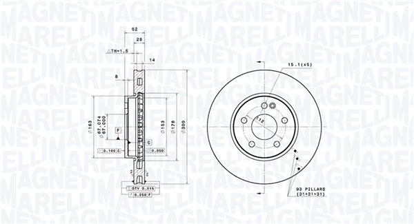 Remschijf Magneti Marelli 360406188001
