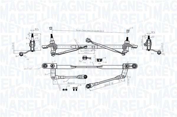 Magneti Marelli Ruitenwisserarm en mechanisme 064011002010