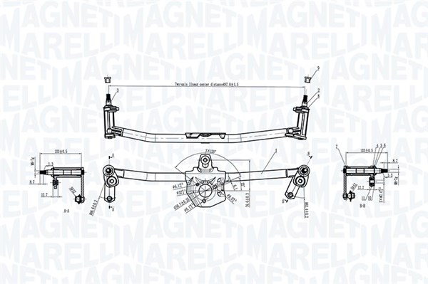 Magneti Marelli Ruitenwisserarm en mechanisme 085570191010