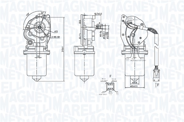 Ruitenwissermotor Magneti Marelli 064361500010