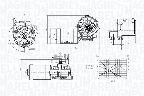 Ruitenwissermotor Magneti Marelli 064370400010