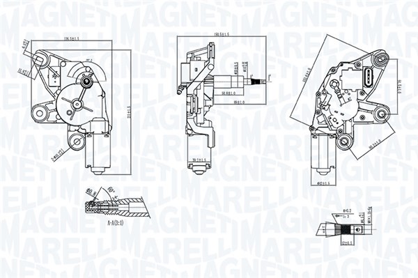 Ruitenwissermotor Magneti Marelli 064371100010