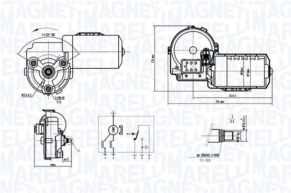 Magneti Marelli Ruitenwissermotor 064371800010