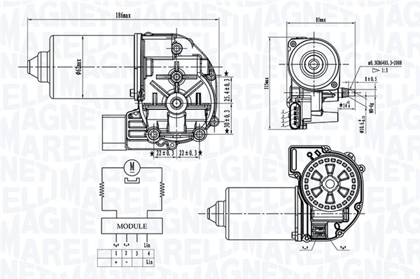 Magneti Marelli Ruitenwissermotor 064372600010