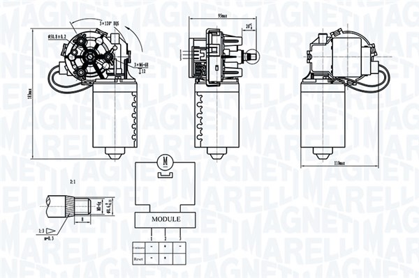 Magneti Marelli Ruitenwissermotor 064373300010