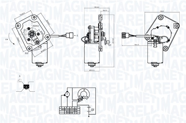 Ruitenwissermotor Magneti Marelli 064374900010