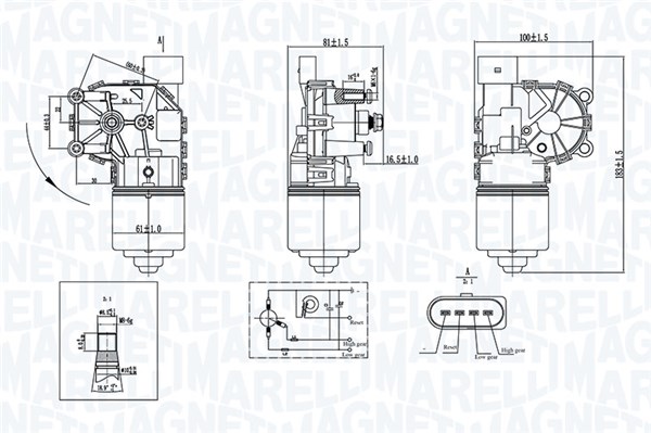 Magneti Marelli Ruitenwissermotor 064375200010