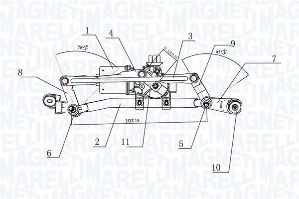 Magneti Marelli Ruitenwisserarm en mechanisme 064377500010