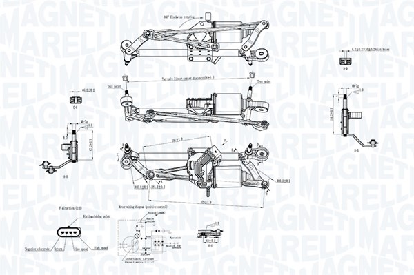 Magneti Marelli Ruitenwisserarm en mechanisme 064351702010