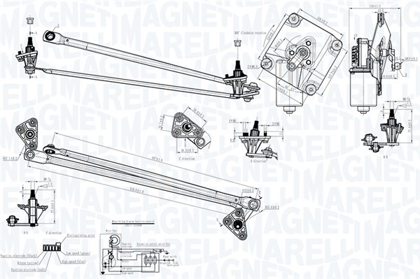 Magneti Marelli Ruitenwisserarm en mechanisme 064351713010