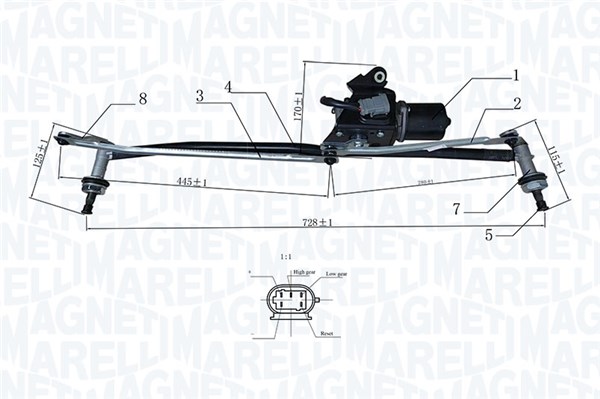 Magneti Marelli Ruitenwisserarm en mechanisme 064351739010