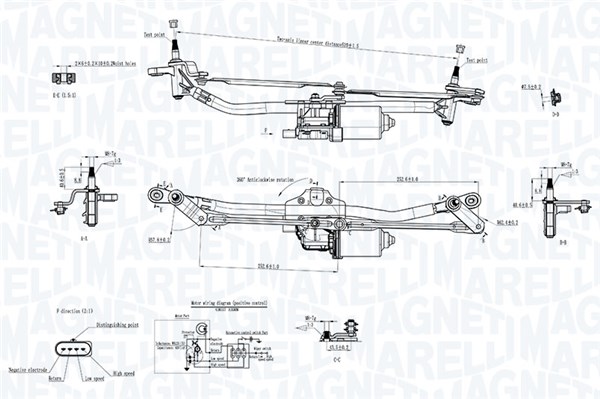 Magneti Marelli Ruitenwisserarm en mechanisme 064351744010