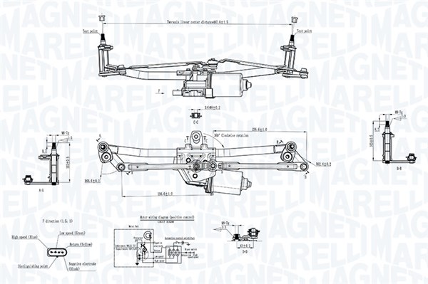 Magneti Marelli Ruitenwisserarm en mechanisme 064351747010