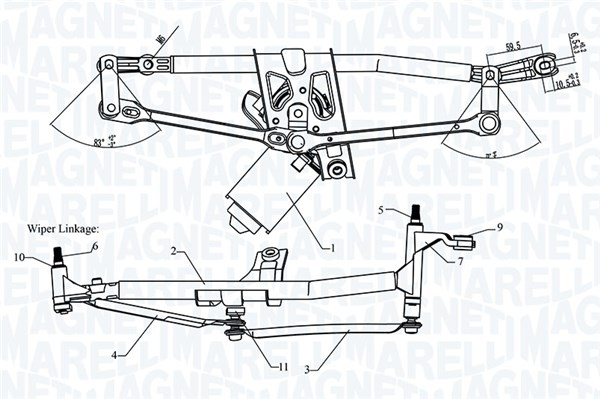 Magneti Marelli Ruitenwisserarm en mechanisme 064351752010